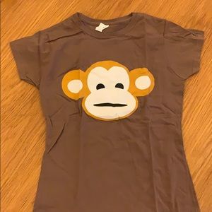 Brown ladies Monkey t shirt